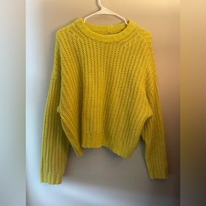 American Eagle waffle knit super soft sweater in yellow size large